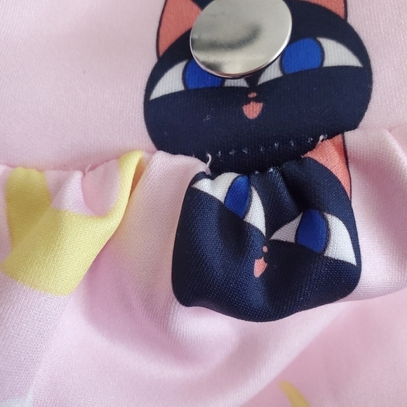 HOT TOPIC SAILOR MOON LUNA & MOONS PINK SUSPENDERS SKIRT IRIDESCENT WOMENS  (XL) - Picture 5 of 15